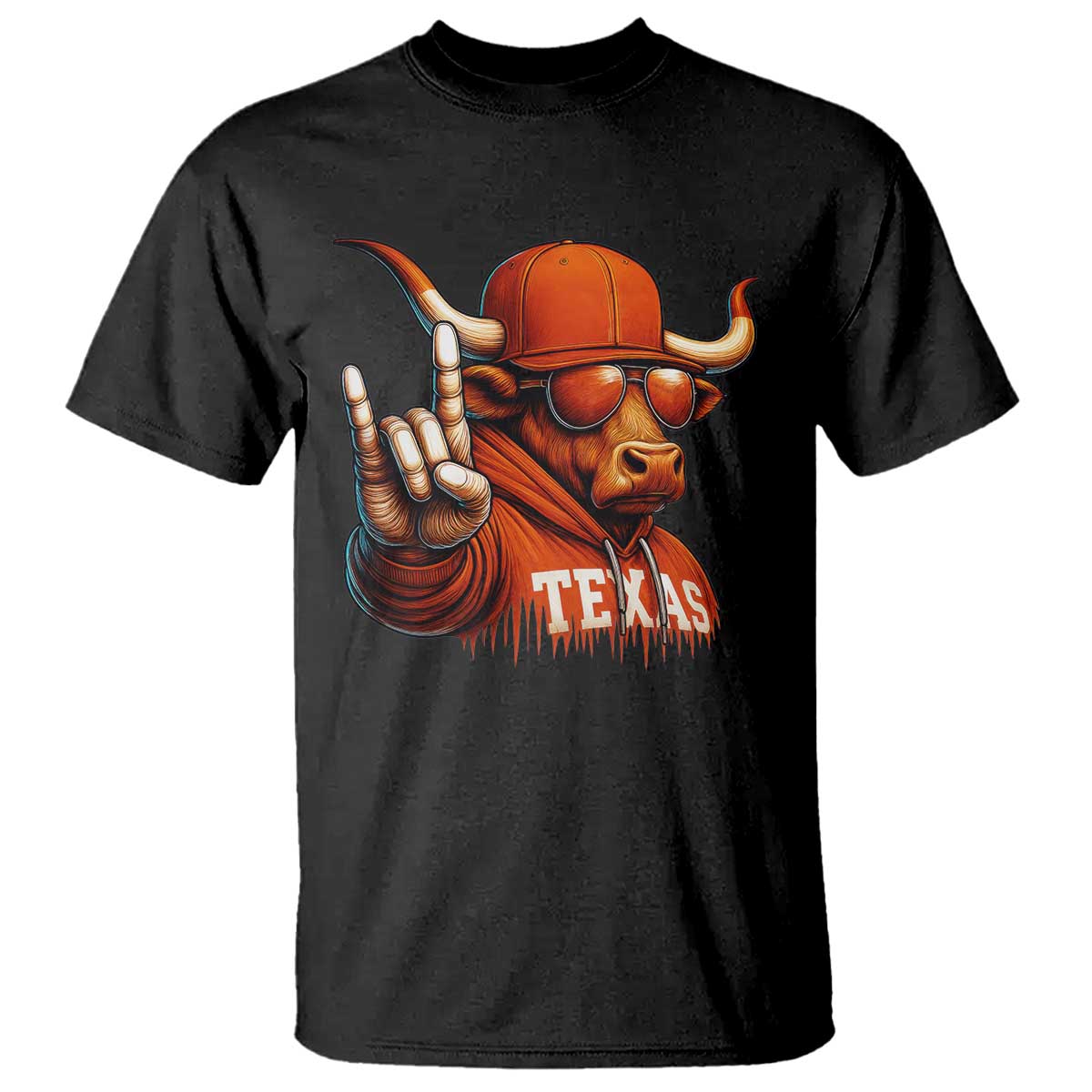 Texas Fan T Shirt Orange Longhorns Cow Texas Pride Sport Lover - Wonder Print Shop