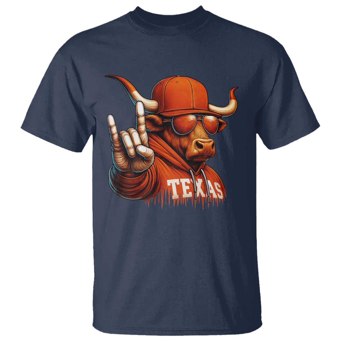 Texas Fan T Shirt Orange Longhorns Cow Texas Pride Sport Lover - Wonder Print Shop