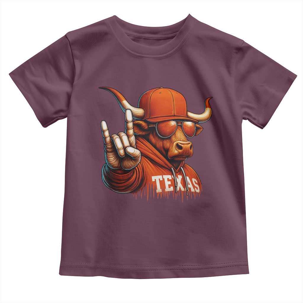 Texas Fan Toddler T Shirt Orange Longhorns Cow Texas Pride Sport Lover - Wonder Print Shop