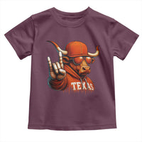 Texas Fan Toddler T Shirt Orange Longhorns Cow Texas Pride Sport Lover - Wonder Print Shop