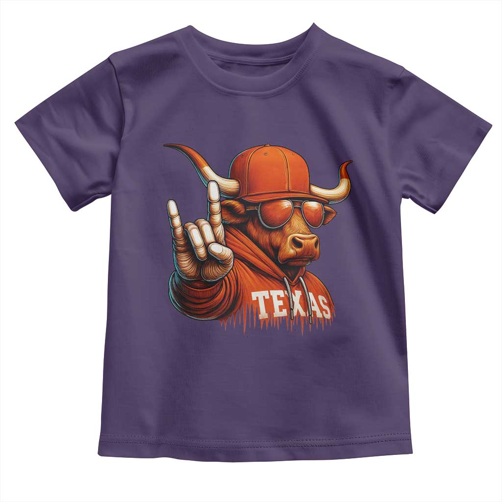 Texas Fan Toddler T Shirt Orange Longhorns Cow Texas Pride Sport Lover - Wonder Print Shop