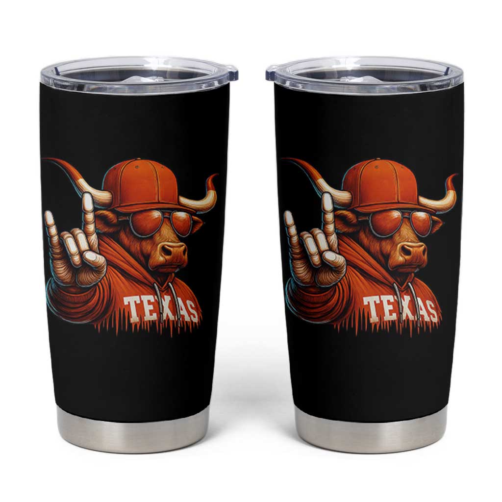 Texas Fan Tumbler Cup Orange Longhorns Cow Texas Pride Sport Lover - Wonder Print Shop