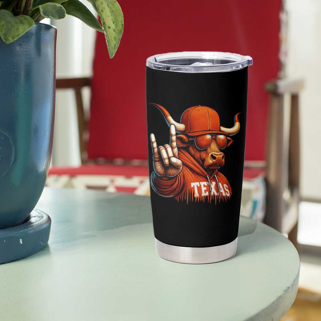 Texas Fan Tumbler Cup Orange Longhorns Cow Texas Pride Sport Lover - Wonder Print Shop