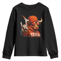 Texas Fan Youth Sweatshirt Orange Longhorns Cow Texas Pride Sport Lover - Wonder Print Shop