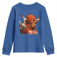 Texas Fan Youth Sweatshirt Orange Longhorns Cow Texas Pride Sport Lover - Wonder Print Shop