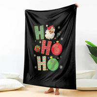 Funny Christmas Santa Ho Ho Ho 67 Throw Blanket Six Seven Meme 6 7 Xmas Bauble - Wonder Print Shop