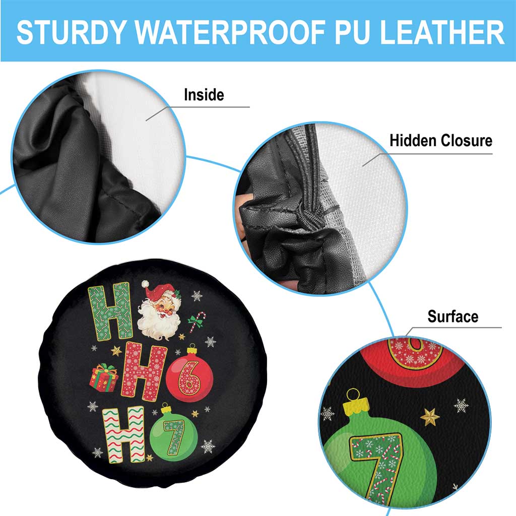 Funny Christmas Santa Ho Ho Ho 67 Spare Tire Cover Six Seven Meme 6 7 Xmas Bauble - Wonder Print Shop