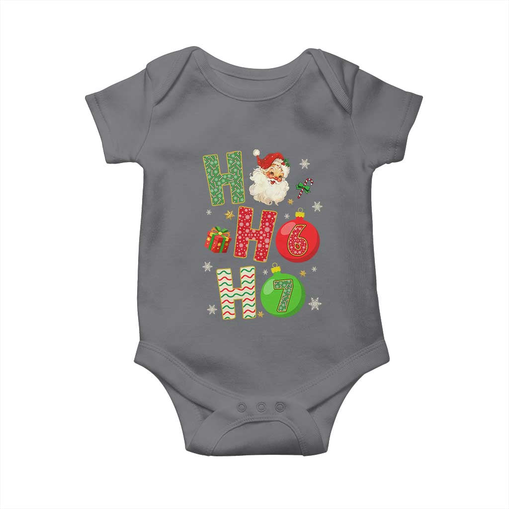 Funny Christmas Santa Ho Ho Ho 67 Baby Onesie Six Seven Meme 6 7 Xmas Bauble - Wonder Print Shop