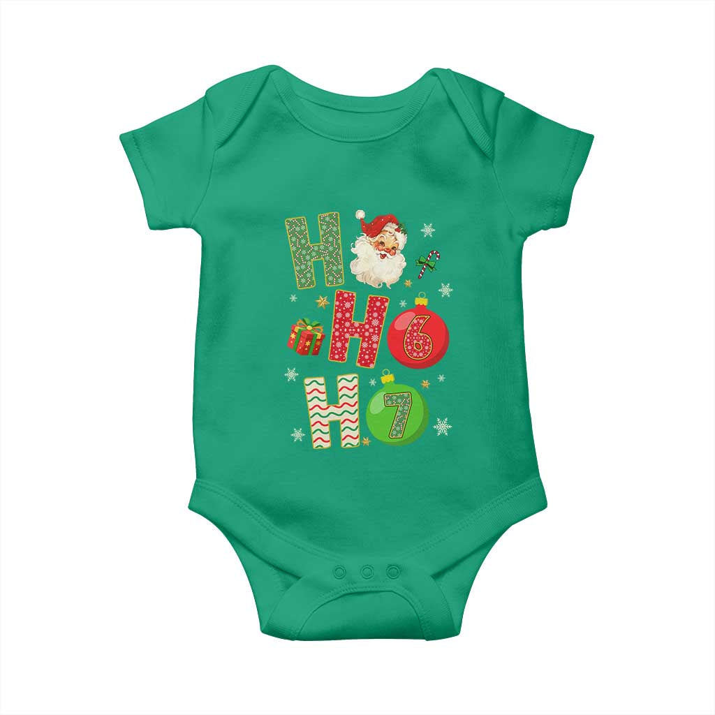 Funny Christmas Santa Ho Ho Ho 67 Baby Onesie Six Seven Meme 6 7 Xmas Bauble - Wonder Print Shop