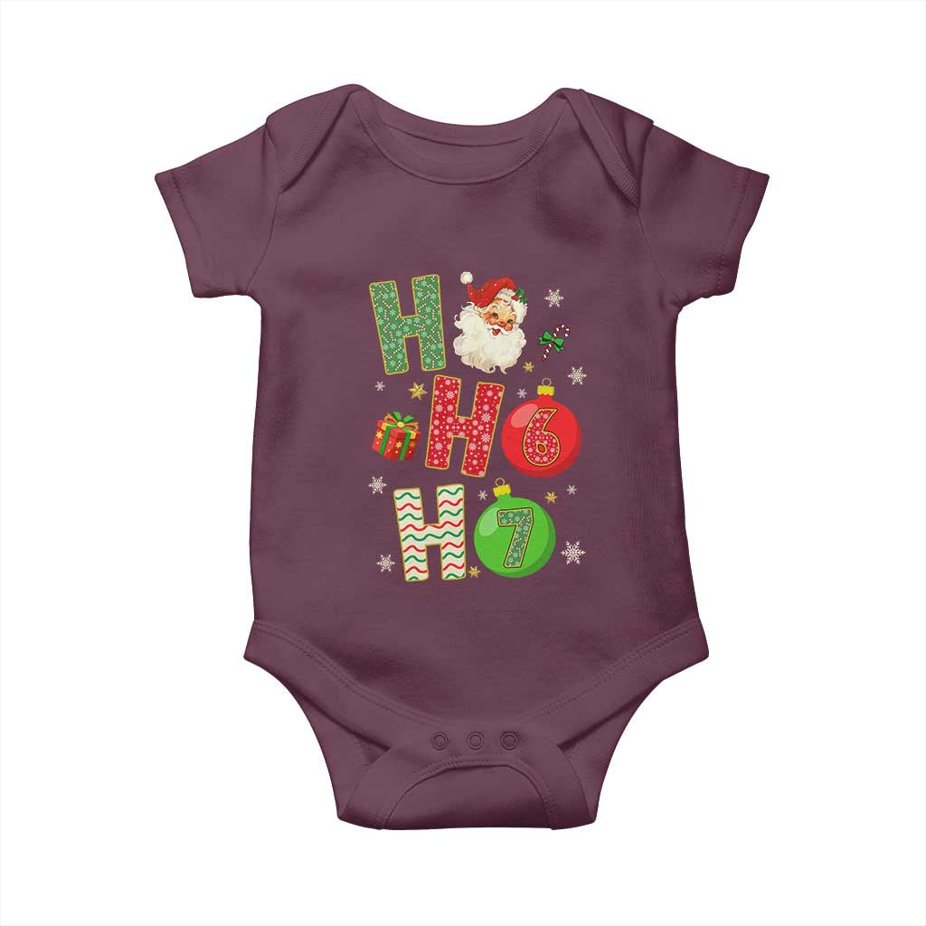 Funny Christmas Santa Ho Ho Ho 67 Baby Onesie Six Seven Meme 6 7 Xmas Bauble - Wonder Print Shop