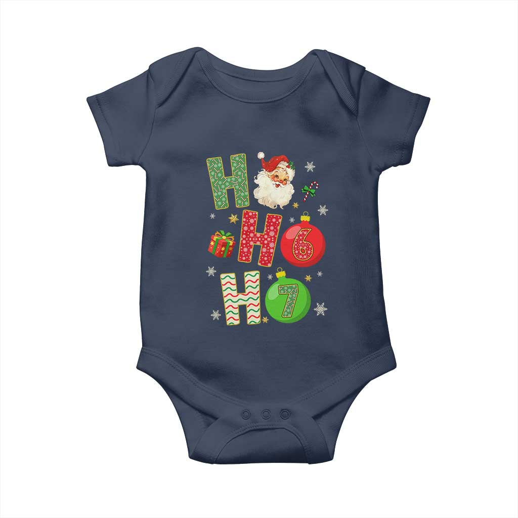 Funny Christmas Santa Ho Ho Ho 67 Baby Onesie Six Seven Meme 6 7 Xmas Bauble - Wonder Print Shop