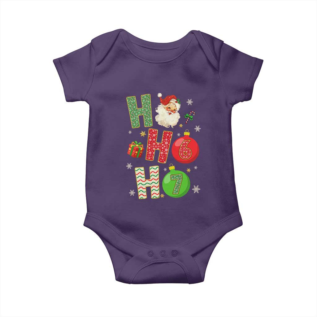Funny Christmas Santa Ho Ho Ho 67 Baby Onesie Six Seven Meme 6 7 Xmas Bauble - Wonder Print Shop
