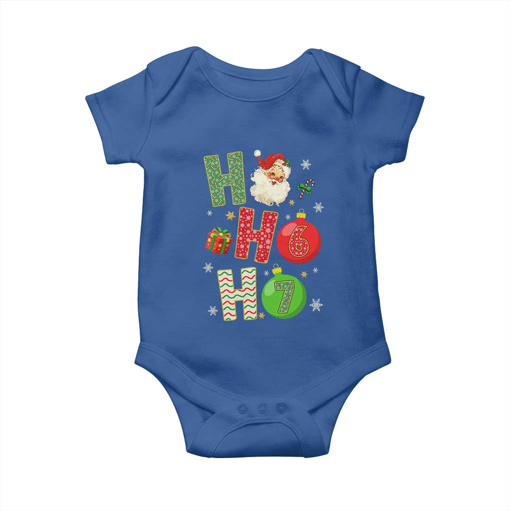 Funny Christmas Santa Ho Ho Ho 67 Baby Onesie Six Seven Meme 6 7 Xmas Bauble - Wonder Print Shop