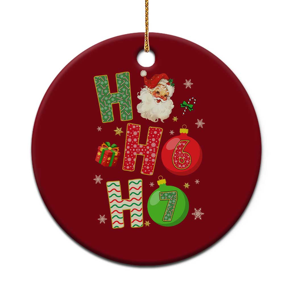 Funny Christmas Santa Ho Ho Ho 67 Ceramic Ornament Six Seven Meme 6 7 Xmas Bauble - Wonder Print Shop