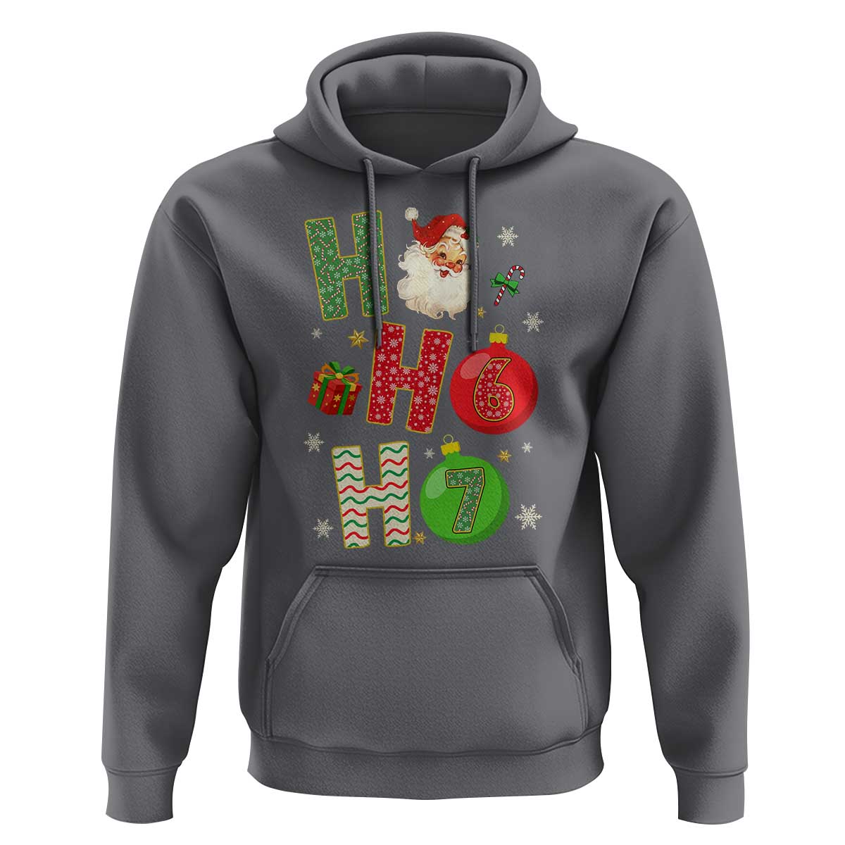 Funny Christmas Santa Ho Ho Ho 67 Hoodie Six Seven Meme 6 7 Xmas Bauble - Wonder Print Shop