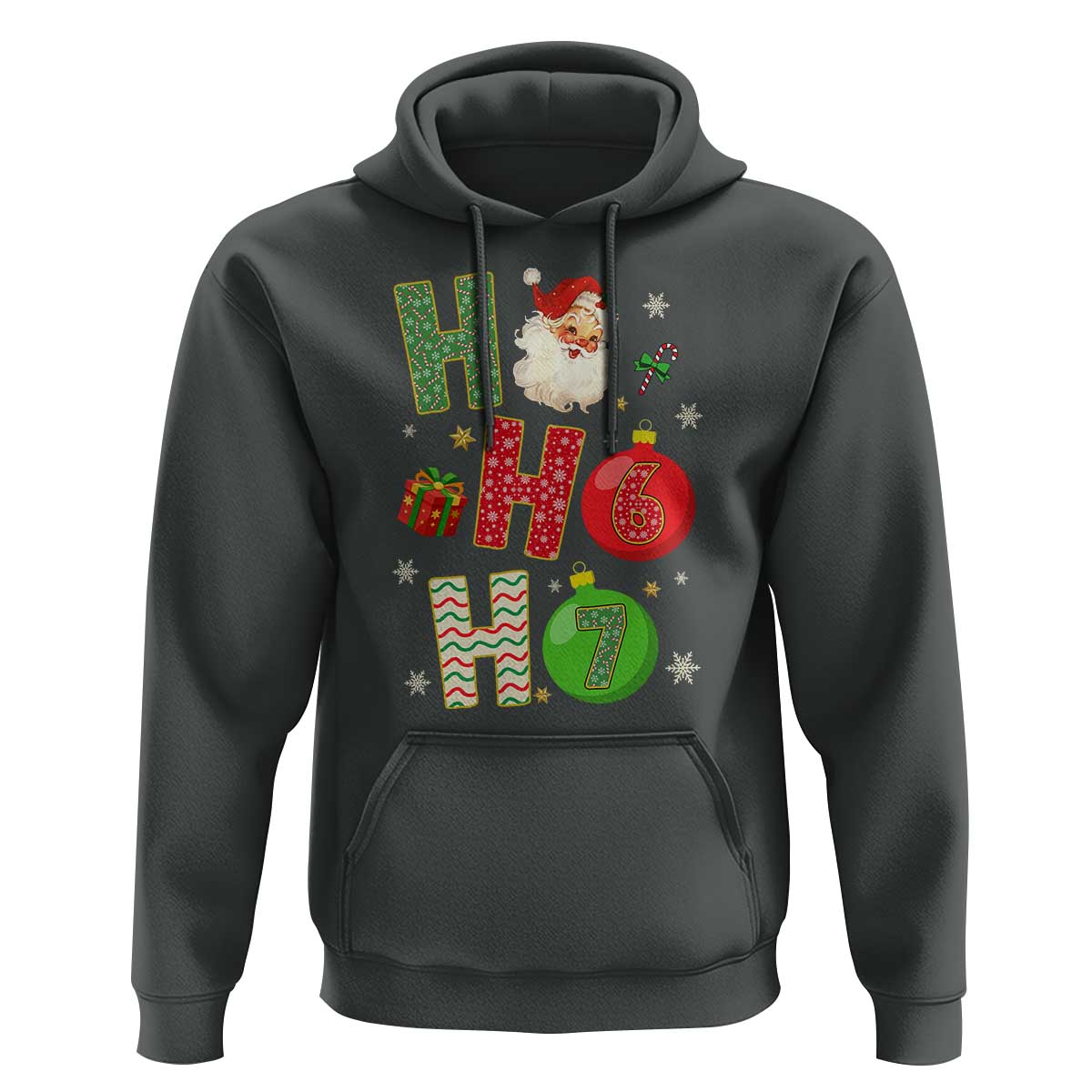 Funny Christmas Santa Ho Ho Ho 67 Hoodie Six Seven Meme 6 7 Xmas Bauble - Wonder Print Shop
