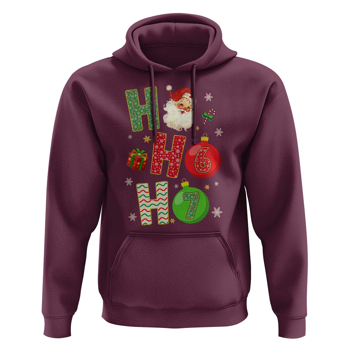 Funny Christmas Santa Ho Ho Ho 67 Hoodie Six Seven Meme 6 7 Xmas Bauble - Wonder Print Shop