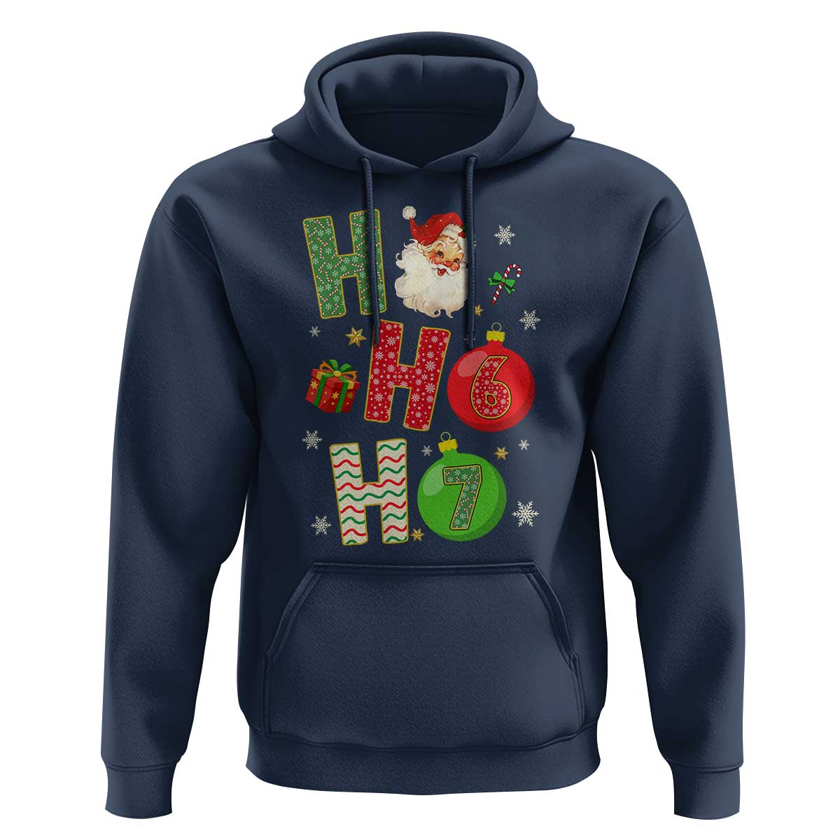 Funny Christmas Santa Ho Ho Ho 67 Hoodie Six Seven Meme 6 7 Xmas Bauble - Wonder Print Shop