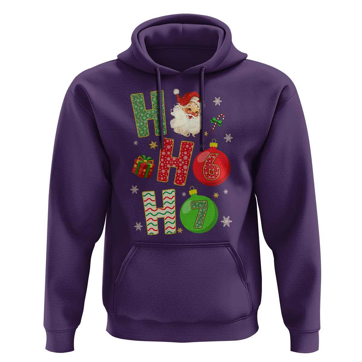 Funny Christmas Santa Ho Ho Ho 67 Hoodie Six Seven Meme 6 7 Xmas Bauble - Wonder Print Shop