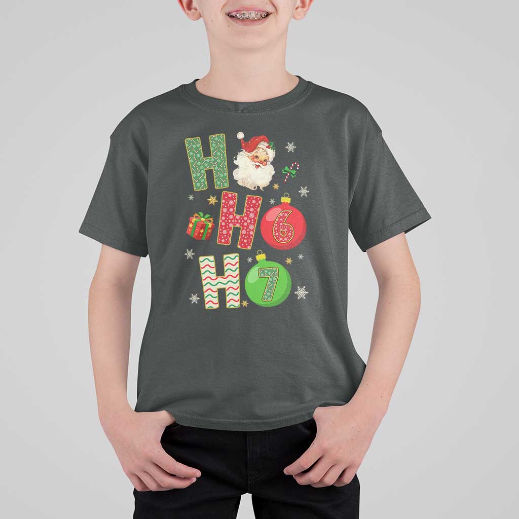 Funny Christmas Santa Ho Ho Ho 67 T Shirt For Kid Six Seven Meme 6 7 Xmas Bauble - Wonder Print Shop