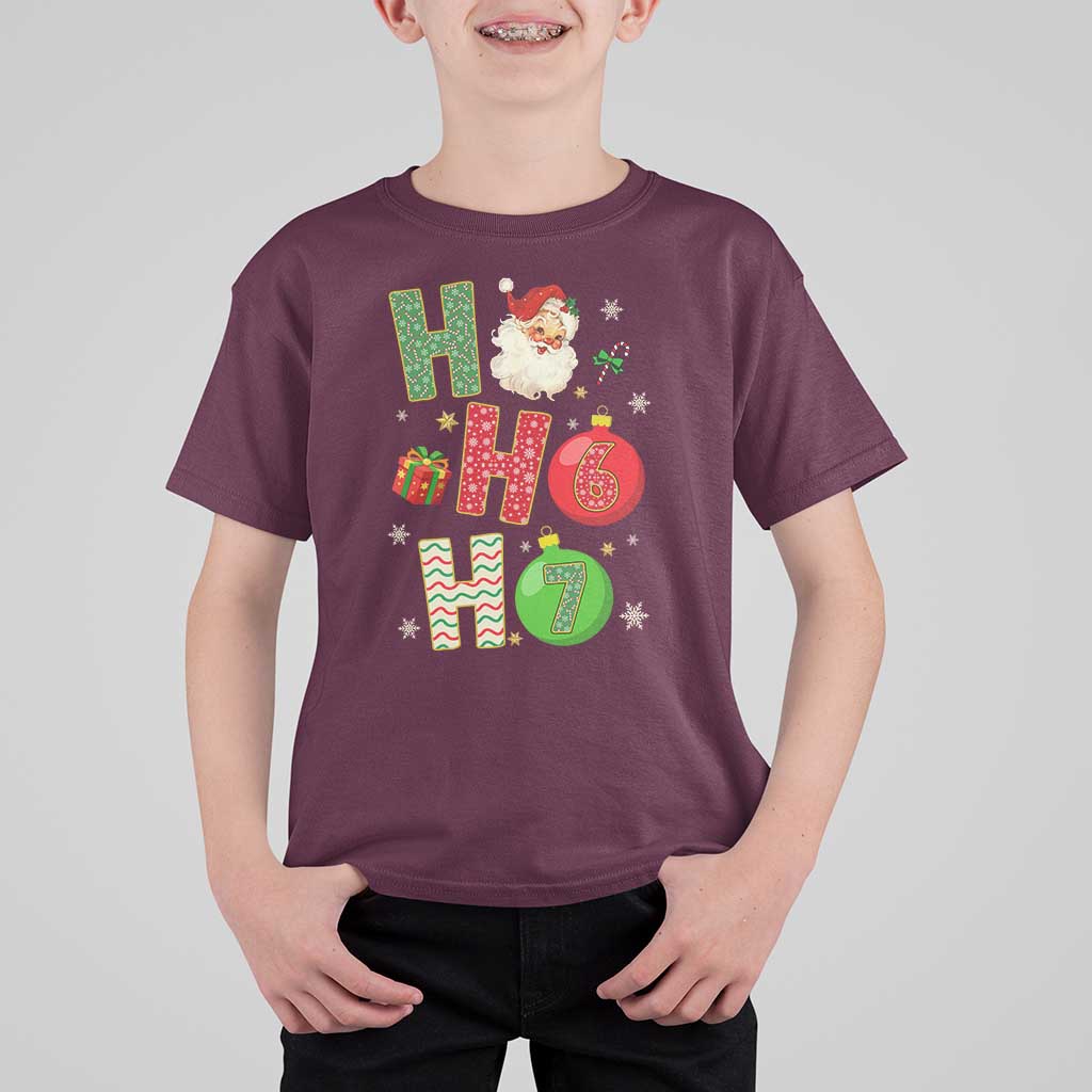 Funny Christmas Santa Ho Ho Ho 67 T Shirt For Kid Six Seven Meme 6 7 Xmas Bauble - Wonder Print Shop