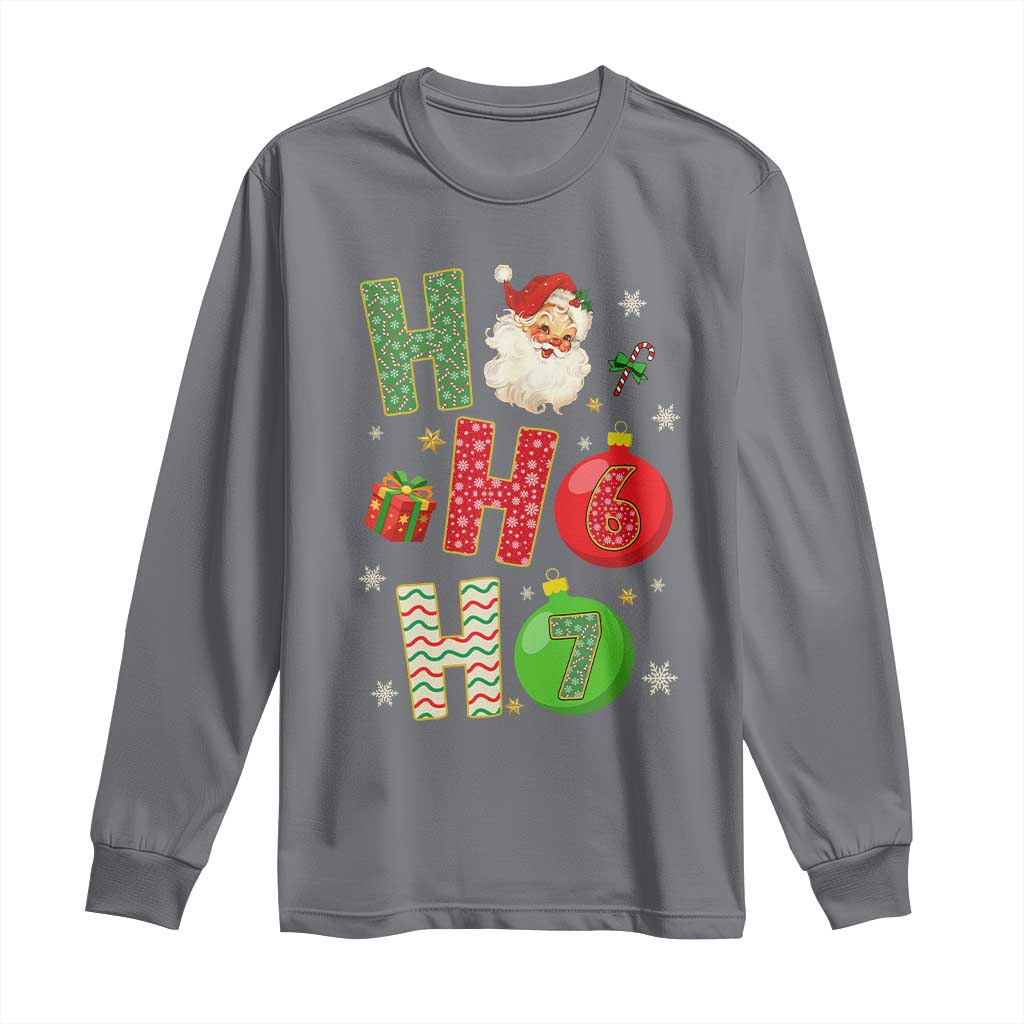 Funny Christmas Santa Ho Ho Ho 67 Long Sleeve Shirt Six Seven Meme 6 7 Xmas Bauble - Wonder Print Shop