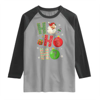 Funny Christmas Santa Ho Ho Ho 67 Raglan Shirt Six Seven Meme 6 7 Xmas Bauble - Wonder Print Shop