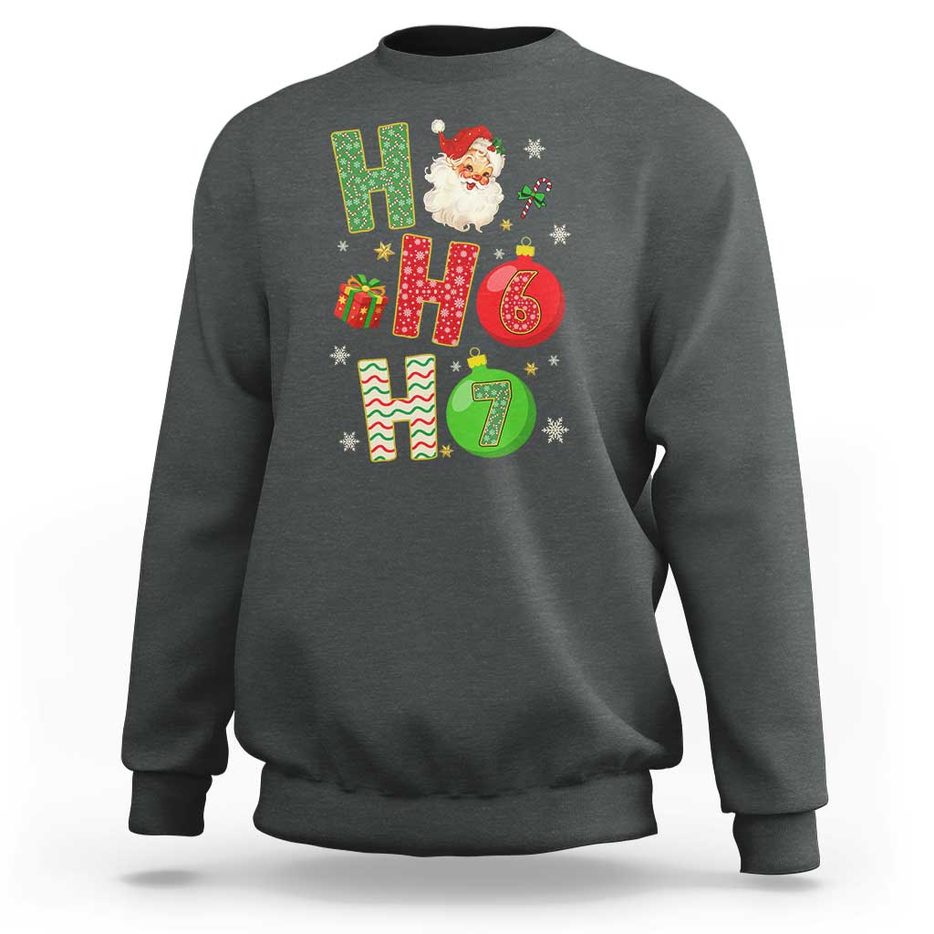 Funny Christmas Santa Ho Ho Ho 67 Sweatshirt Six Seven Meme 6 7 Xmas Bauble - Wonder Print Shop