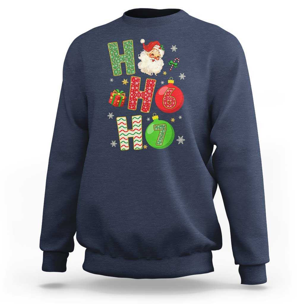 Funny Christmas Santa Ho Ho Ho 67 Sweatshirt Six Seven Meme 6 7 Xmas Bauble - Wonder Print Shop