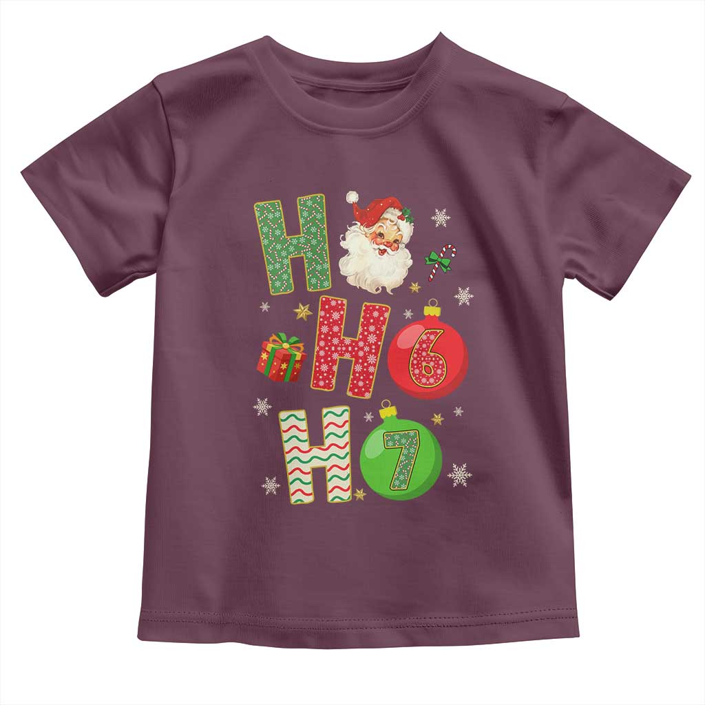 Funny Christmas Santa Ho Ho Ho 67 Toddler T Shirt Six Seven Meme 6 7 Xmas Bauble - Wonder Print Shop