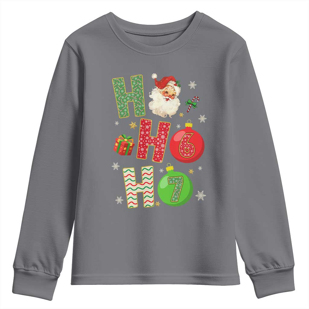 Funny Christmas Santa Ho Ho Ho 67 Youth Sweatshirt Six Seven Meme 6 7 Xmas Bauble - Wonder Print Shop