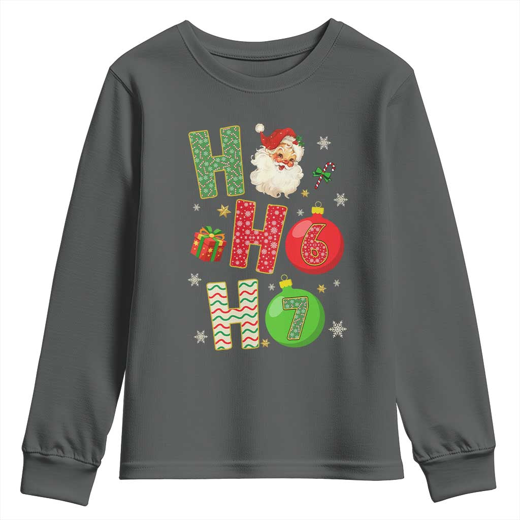 Funny Christmas Santa Ho Ho Ho 67 Youth Sweatshirt Six Seven Meme 6 7 Xmas Bauble - Wonder Print Shop