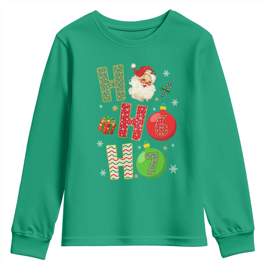 Funny Christmas Santa Ho Ho Ho 67 Youth Sweatshirt Six Seven Meme 6 7 Xmas Bauble - Wonder Print Shop