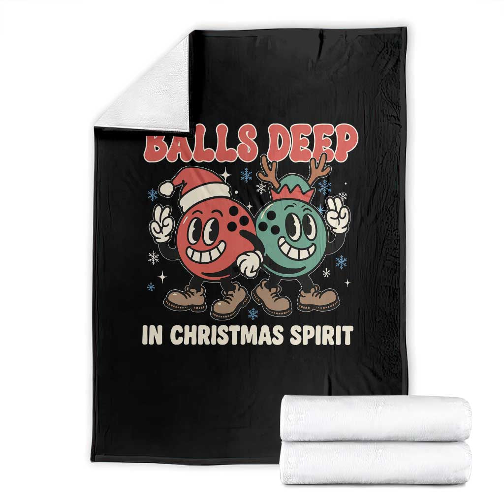 Funny Christmas Bowling Throw Blanket Balls Deep In Christmas Spirit - Wonder Print Shop
