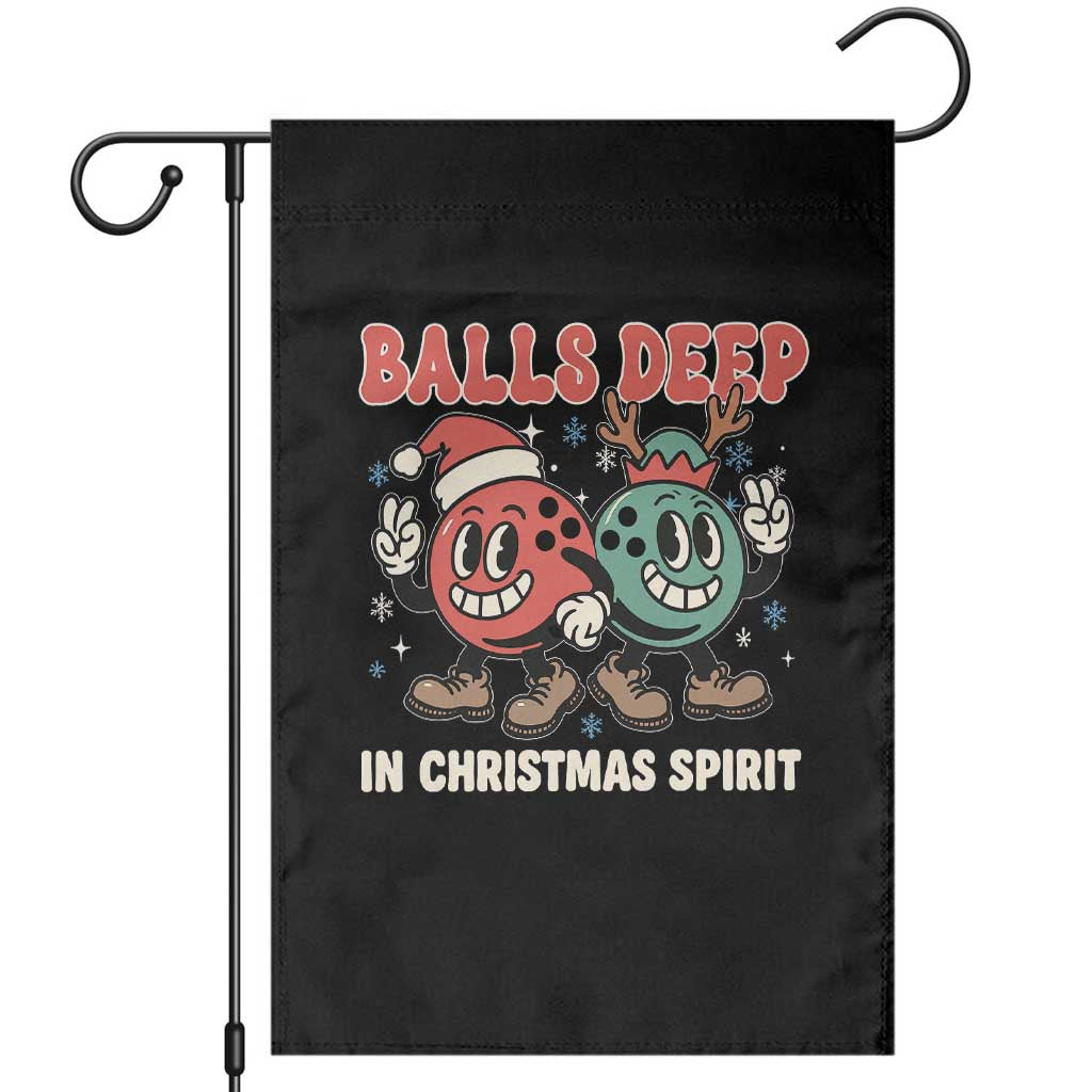 Funny Christmas Bowling Garden Flag Balls Deep In Christmas Spirit - Wonder Print Shop
