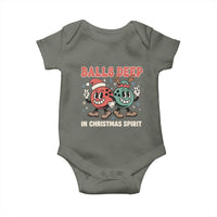Funny Christmas Bowling Baby Onesie Balls Deep In Christmas Spirit - Wonder Print Shop