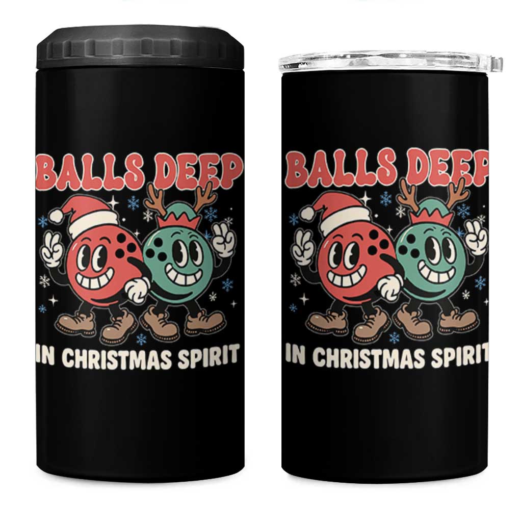 Funny Christmas Bowling 4 in 1 Can Cooler Tumbler Balls Deep In Christmas Spirit - Wonder Print Shop