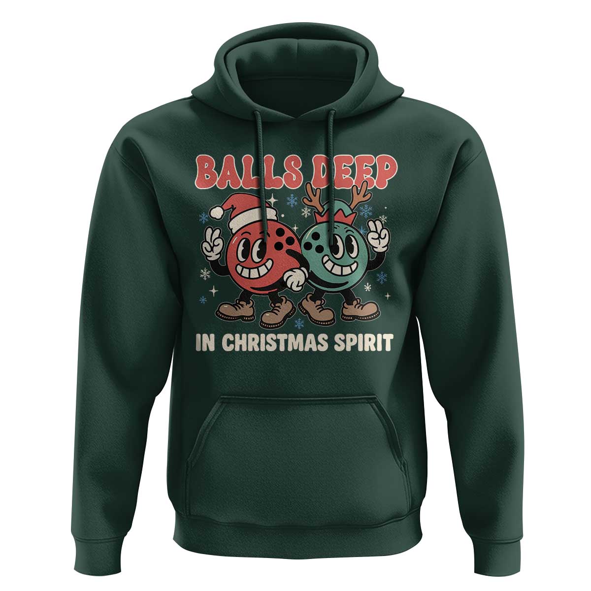 Funny Christmas Bowling Hoodie Balls Deep In Christmas Spirit - Wonder Print Shop