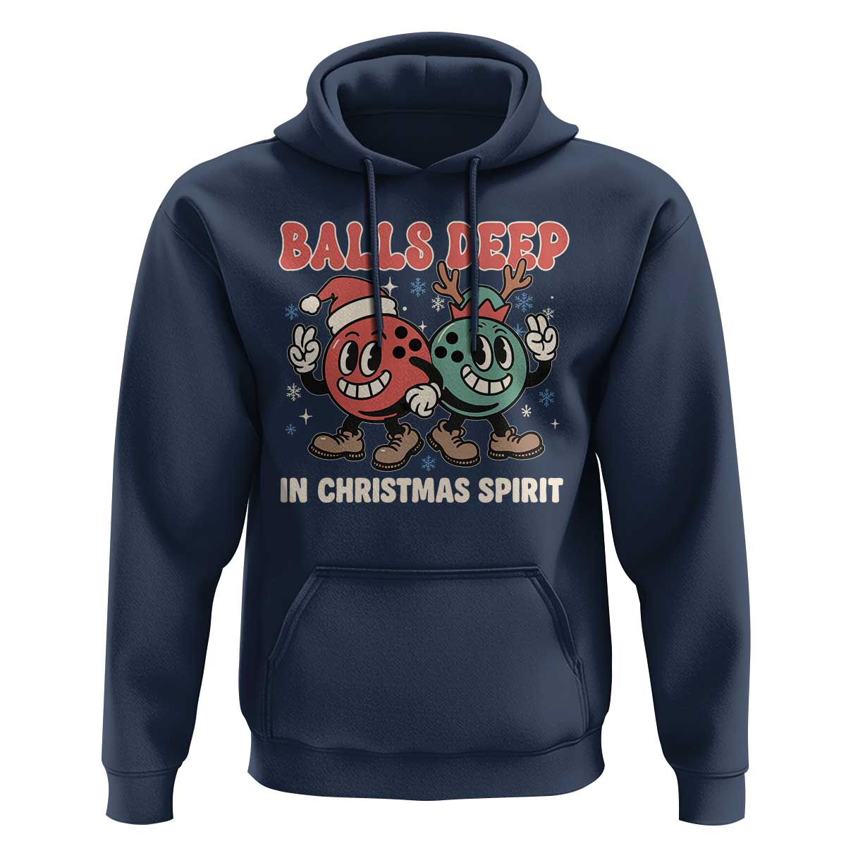 Funny Christmas Bowling Hoodie Balls Deep In Christmas Spirit - Wonder Print Shop