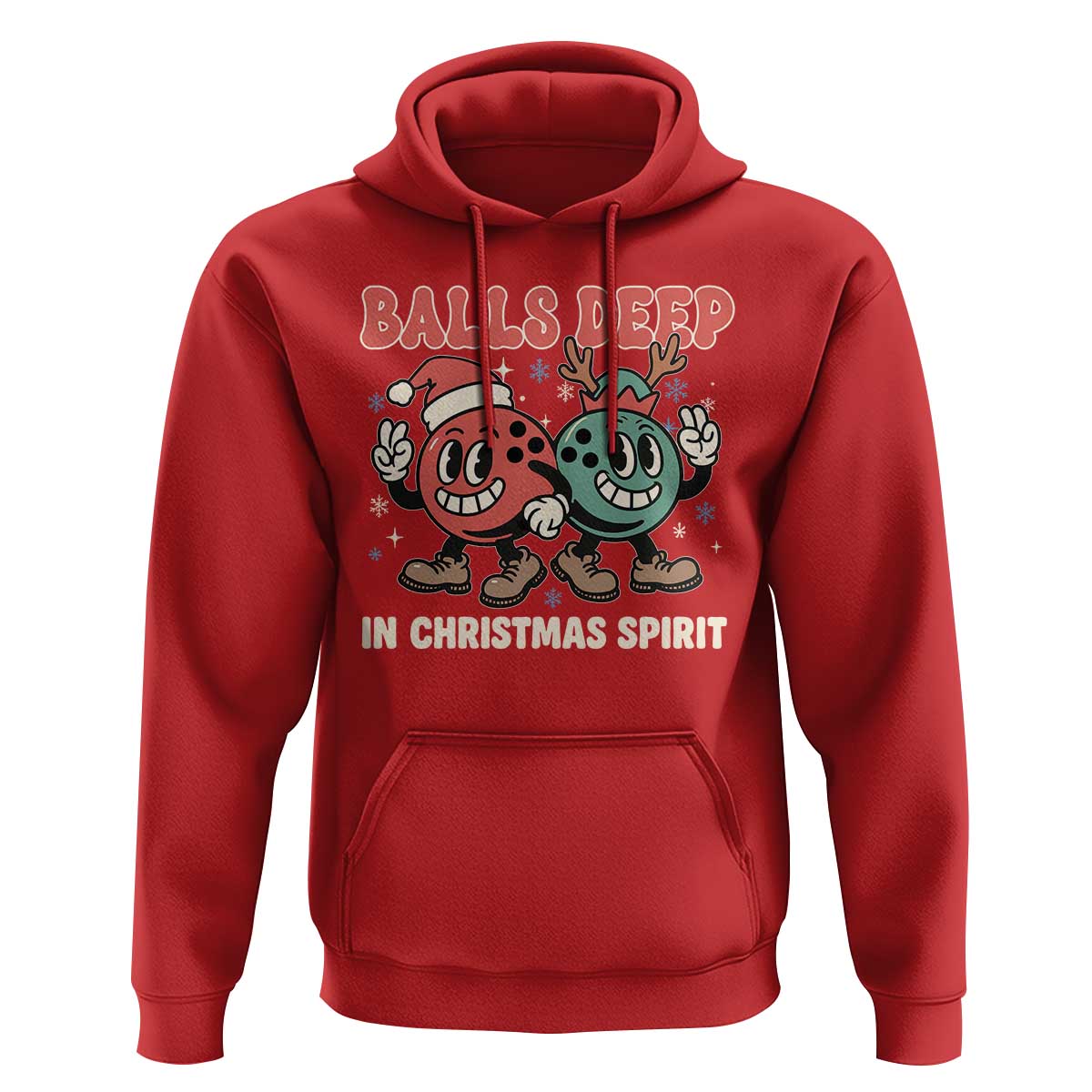 Funny Christmas Bowling Hoodie Balls Deep In Christmas Spirit - Wonder Print Shop