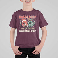 Funny Christmas Bowling T Shirt For Kid Balls Deep In Christmas Spirit - Wonder Print Shop