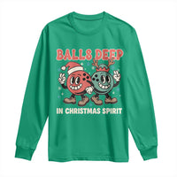 Funny Christmas Bowling Long Sleeve Shirt Balls Deep In Christmas Spirit - Wonder Print Shop