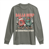 Funny Christmas Bowling Long Sleeve Shirt Balls Deep In Christmas Spirit - Wonder Print Shop
