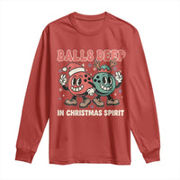 Funny Christmas Bowling Long Sleeve Shirt Balls Deep In Christmas Spirit - Wonder Print Shop