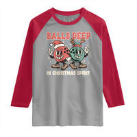 Funny Christmas Bowling Raglan Shirt Balls Deep In Christmas Spirit - Wonder Print Shop