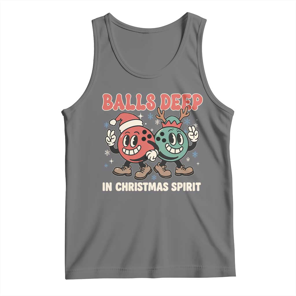 Funny Christmas Bowling Tank Top Balls Deep In Christmas Spirit - Wonder Print Shop