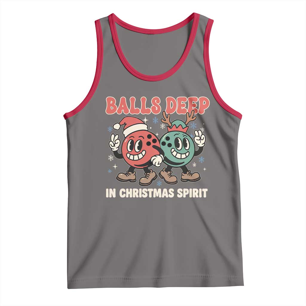 Funny Christmas Bowling Tank Top Balls Deep In Christmas Spirit - Wonder Print Shop