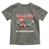 Funny Christmas Bowling Toddler T Shirt Balls Deep In Christmas Spirit - Wonder Print Shop