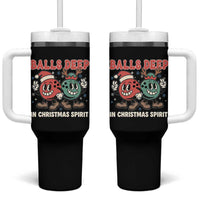 Funny Christmas Bowling Tumbler With Handle Balls Deep In Christmas Spirit - Wonder Print Shop