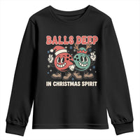 Funny Christmas Bowling Youth Sweatshirt Balls Deep In Christmas Spirit - Wonder Print Shop